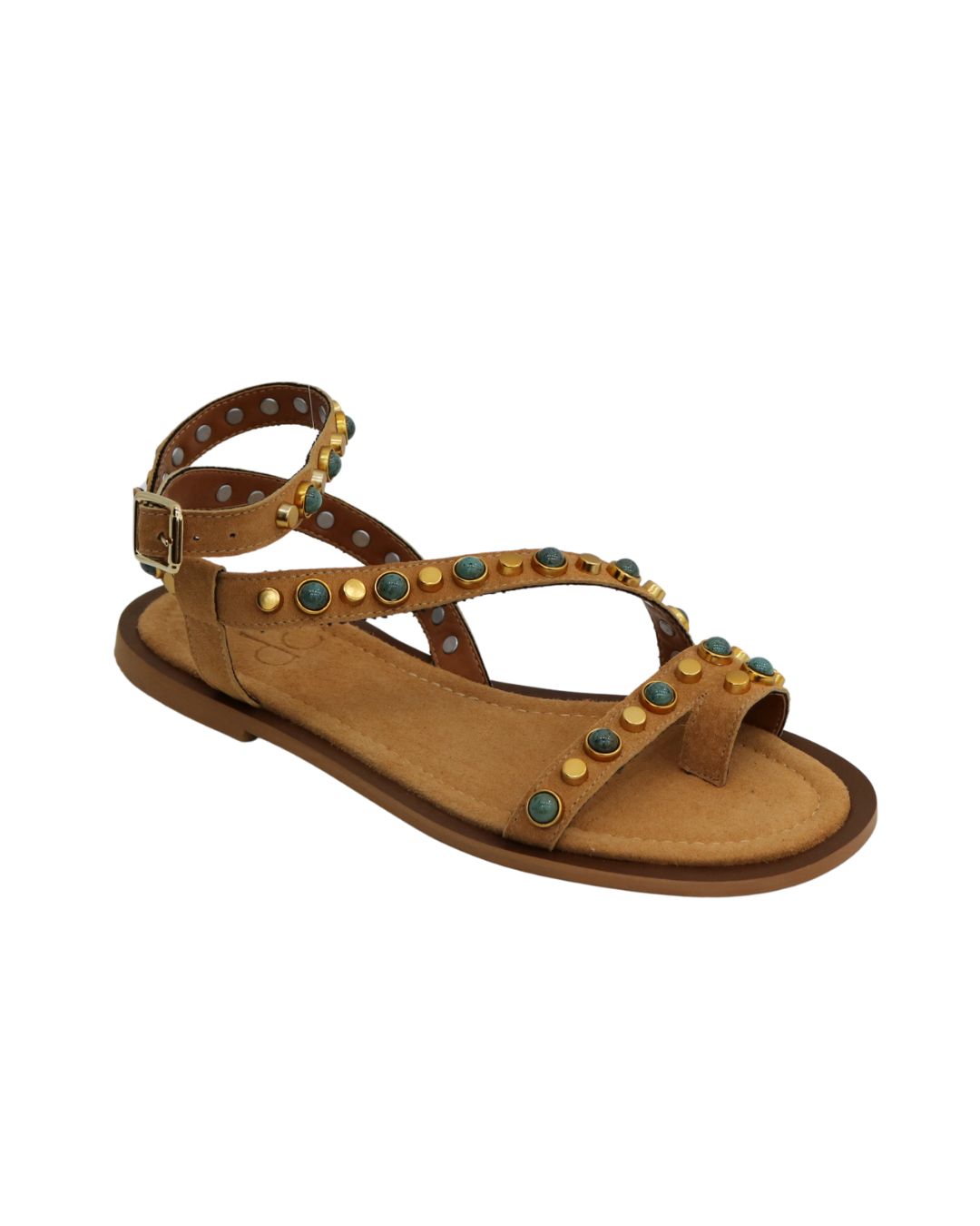 Sandália Com Aplicações Em Couro Legítimo Clara