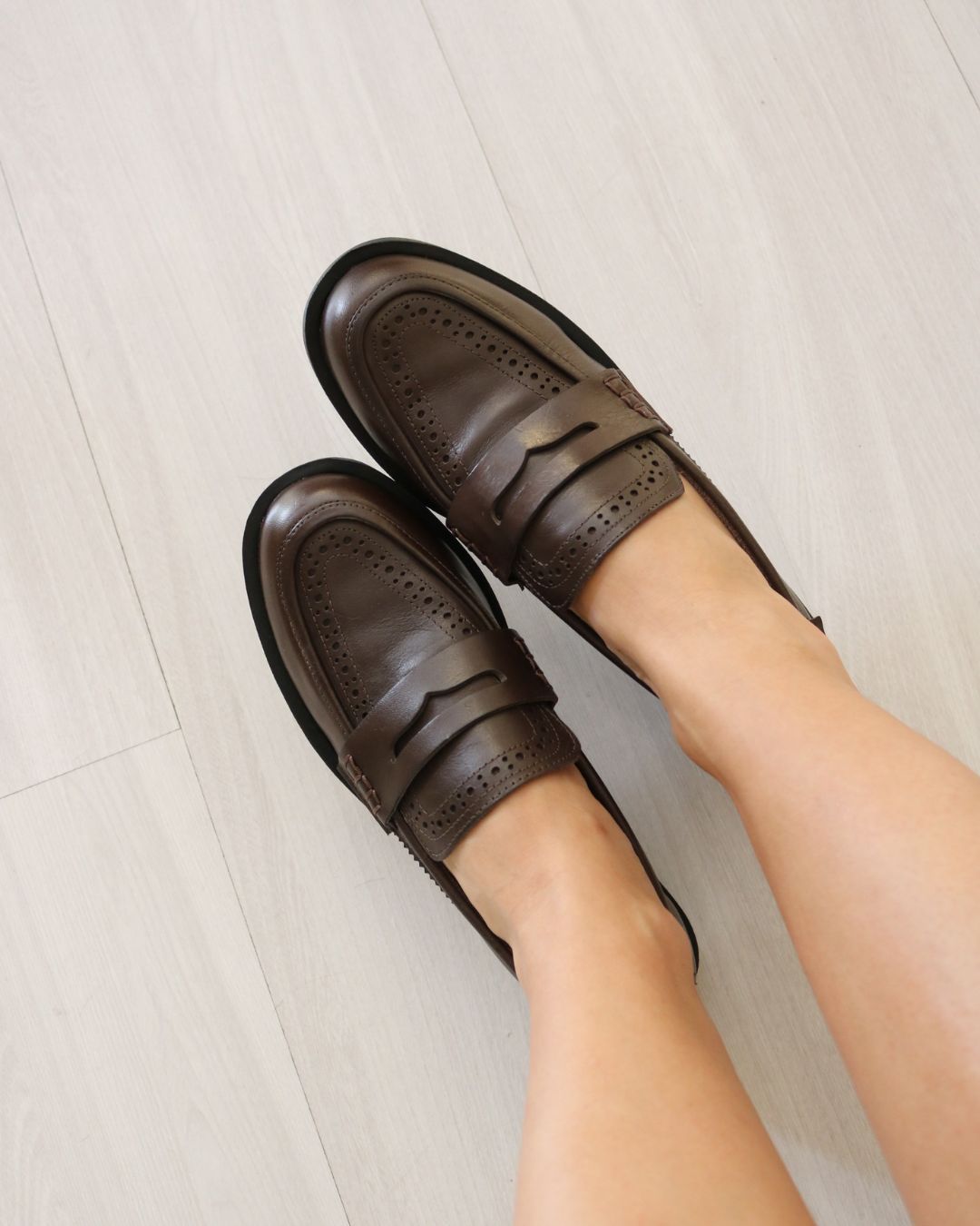 Mocassim em Couro Legítimo Marrom Meire