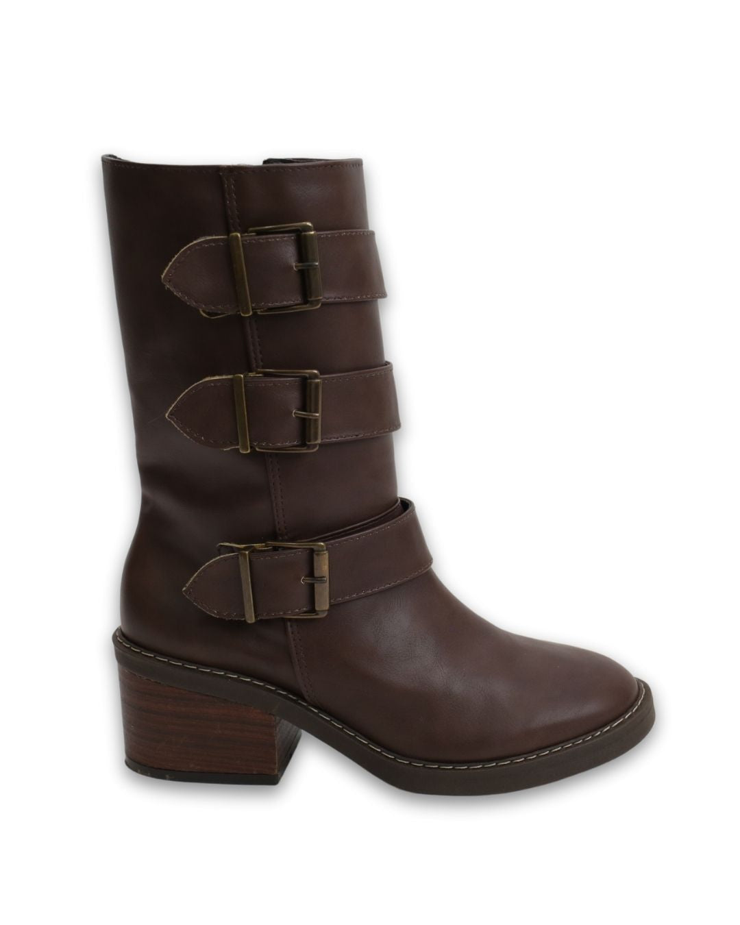 Bota Biker Cano Médio Caramelo Debbie - sujeito a pequenos defeitos