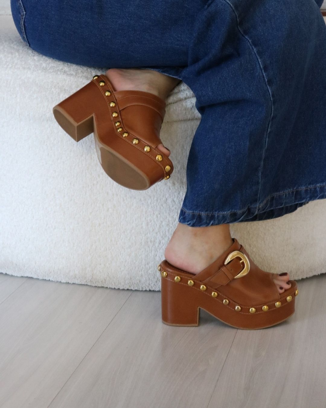 Tamanco Clog Em Couro Legítimo Dandara