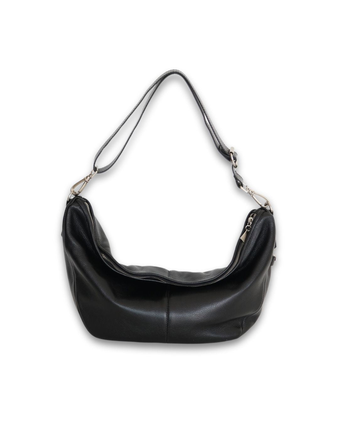 Bolsa Tiracolo Em Couro Legitimo Preto Austin