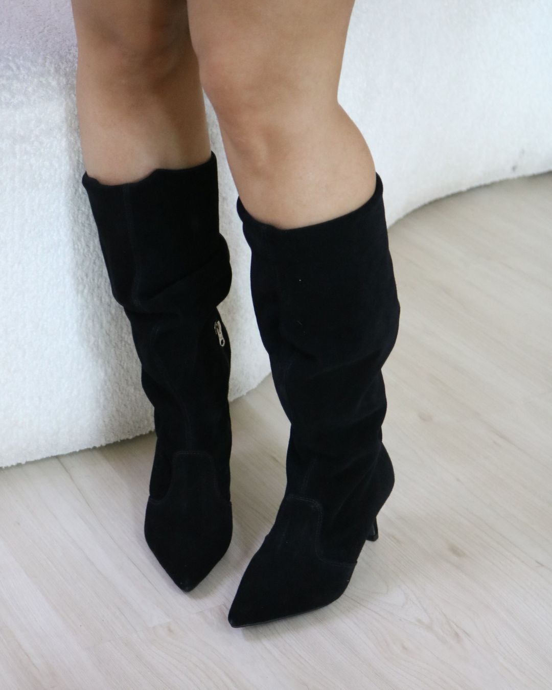 Bota Cano Médio Em Couro Legítimo Ayla