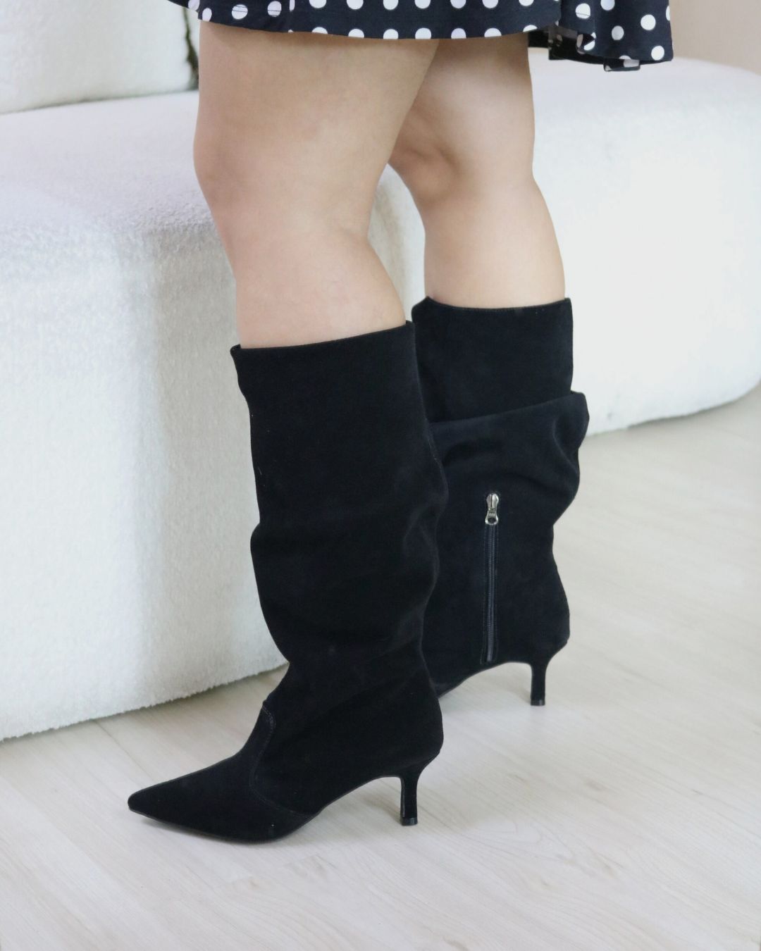 Bota Cano Médio Em Couro Legítimo Ayla