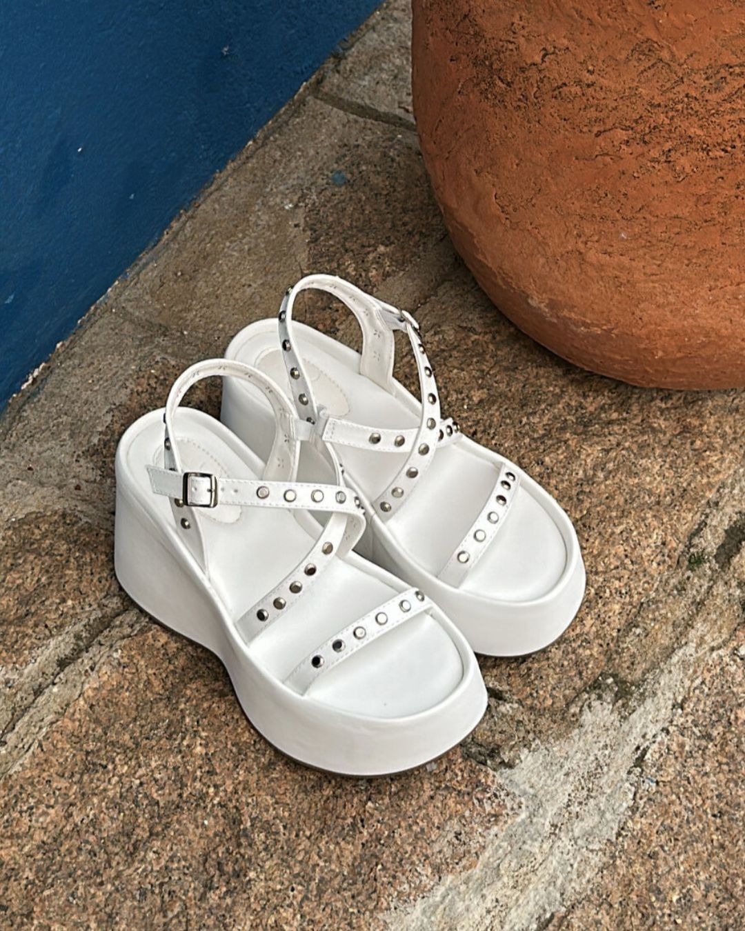 Sandália Plataforma Branco Karina
