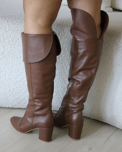 Bota Over 2 em 1 Couro Legítimo Jade