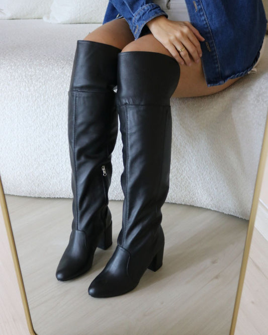 Bota Over 2 em 1 Couro Legítimo Jade