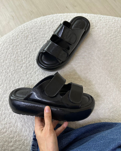 Flat Velcro Reflexo Preto Beatrice