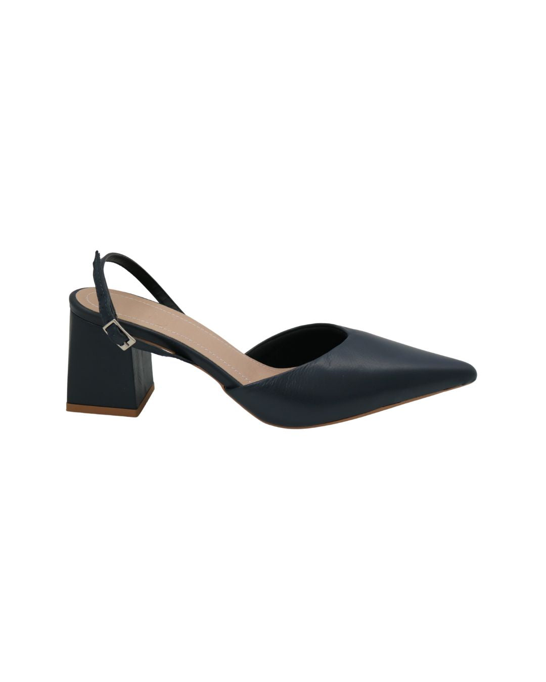 Scarpin Salto Bloco Em Couro Celine