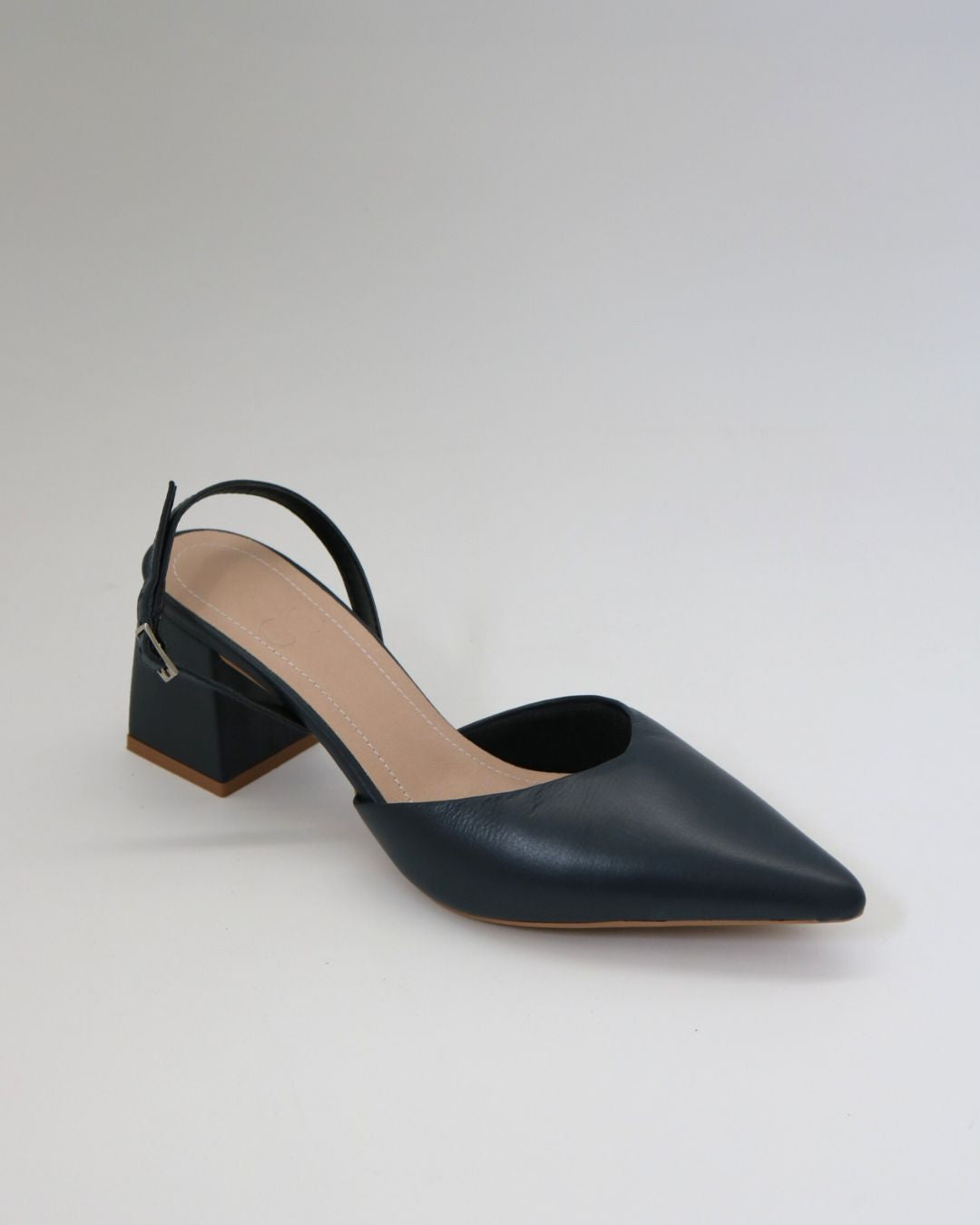 Scarpin Salto Bloco Em Couro Celine