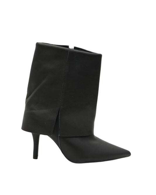 Bota Titi Preto Cano Médio Couro Legítimo