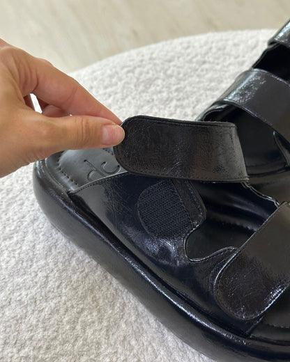 Flat Velcro Reflexo Preto Beatrice