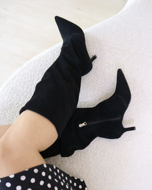 Bota Cano Médio Em Couro Legítimo Ayla