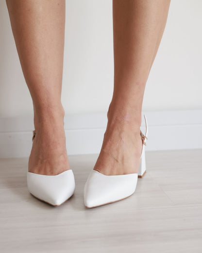 Scarpin Salto Bloco Em Couro Celine